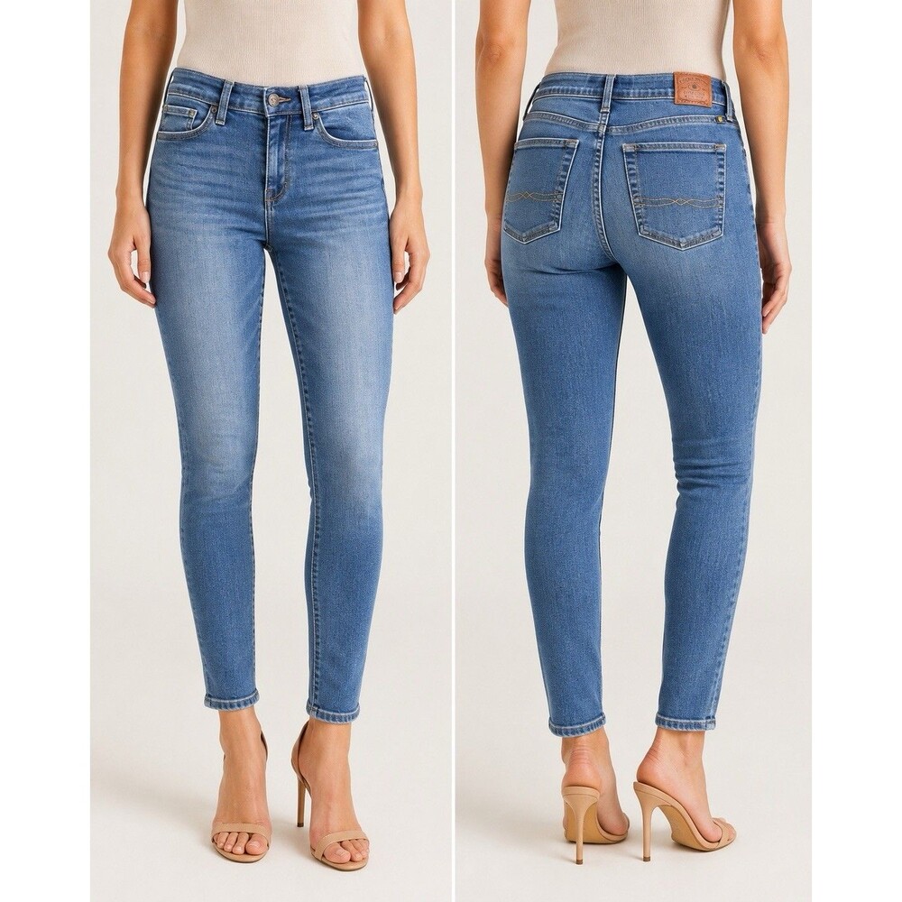 Lucky Brand Blue Jeans Women’s Medium Wash Straight Slim Fit Denim